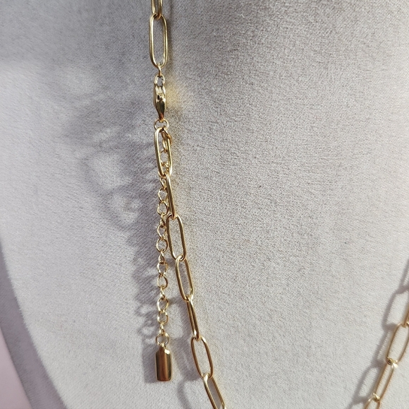Gold Paperclip Carabiner Necklace - Picture 4 of 5
